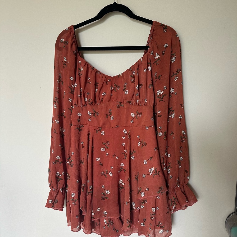 Inspired Hearts Rust Floral romper